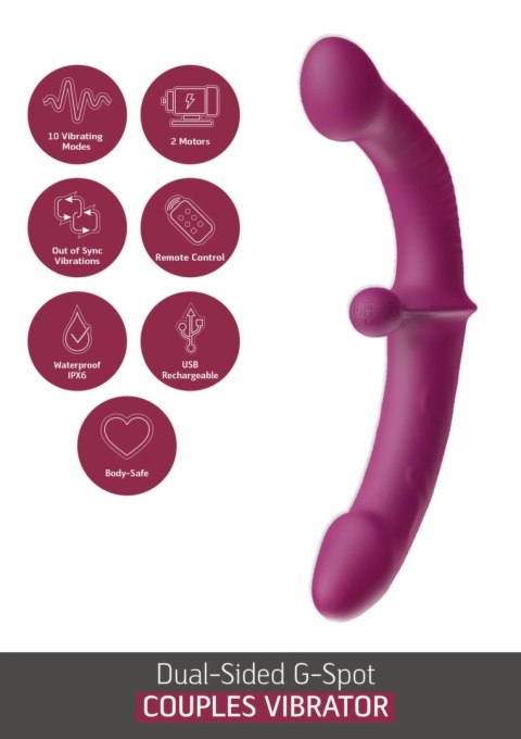 She.E.O Dual-Sided G-Spot Vibrator silikonowy, 10 trybow, fioletowy