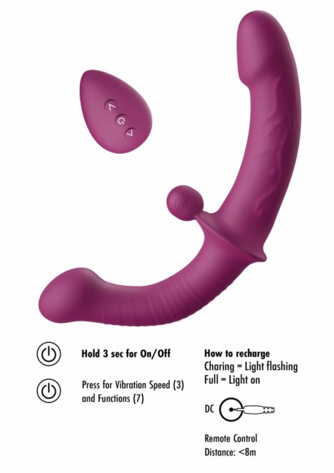 She.E.O Dual-Sided G-Spot Vibrator silikonowy, 10 trybow, fioletowy