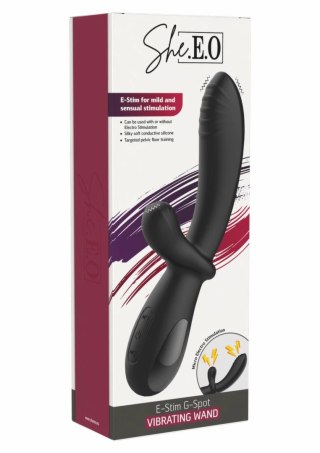 She.E.O eStim Rabbit Vibrator silikonowy, 5 trybow E-Stim, 10 wibracji