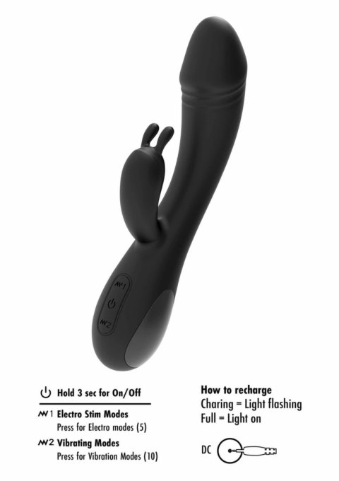 She.E.O eStim Rabbit Vibrator silikonowy, 5 trybow E-Stim, 10 wibracji