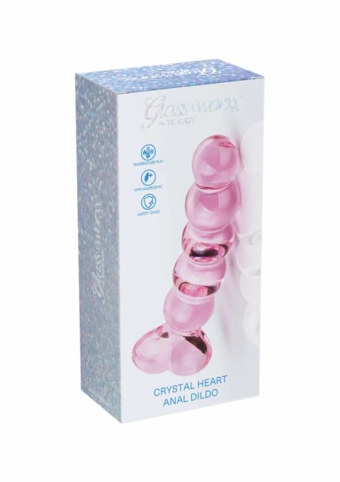 TOYJOY Crystal Heart Anal Dong szklany model z uchwytem serce 8713221845351