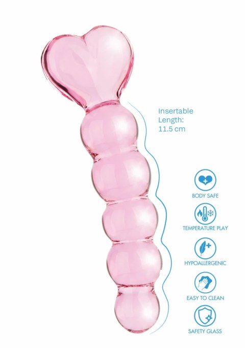 TOYJOY Crystal Heart Anal Dong szklany model z uchwytem serce 8713221845351