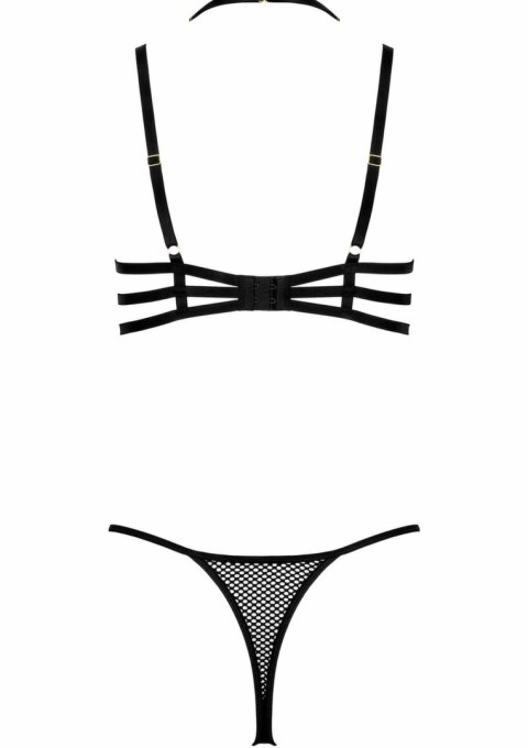 2 Pcs Set TP104 komplet bielizny siateczkowej z halterem, czarny