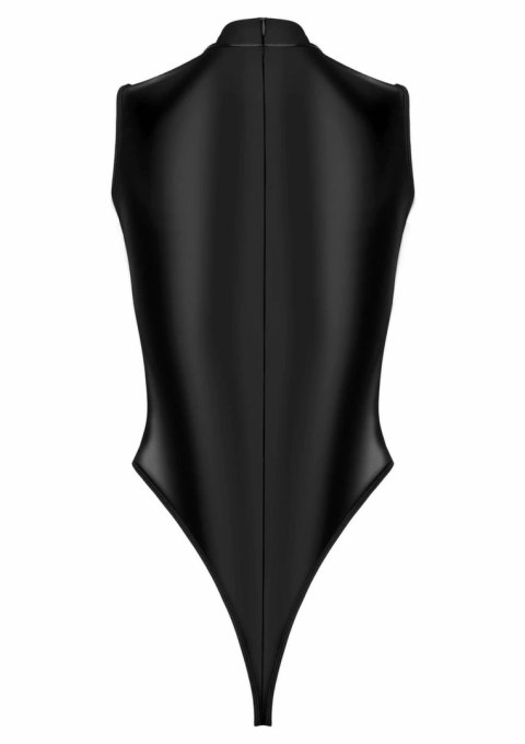 Body BD100 eleganckie bez rękawow, połysk i koronka, czarne