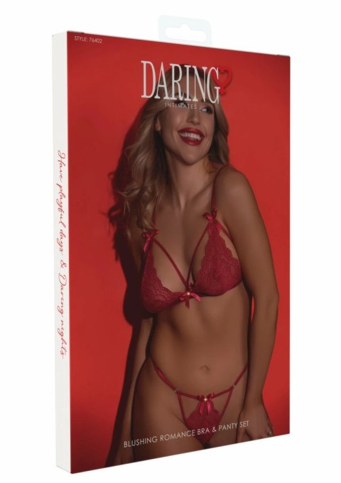 Daring Intimates Blushing Romance komplet bielizny koronkowej czerwony