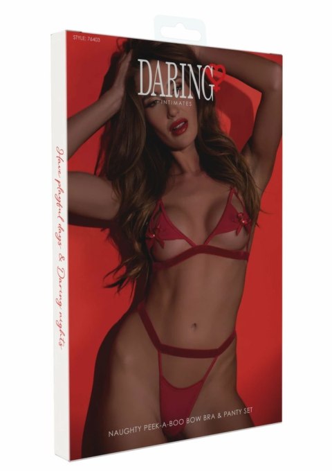 Daring Intimates Peek-a-Boo Bow komplet biustonosz i figi z kokardami