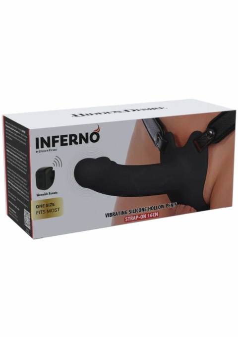Hidden Desire INFERNO Hollow Vibrating Strapon silikonowy 16 cm z pilotem
