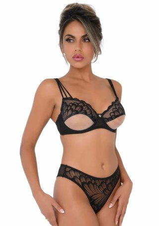 Hunkemoller Unlined Bra z koronką i ozdobnym paskiem, czarny 75b