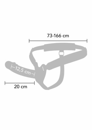 INFERNO Hollow Vibrating Strap-On silikonowy 20 cm z pilotem