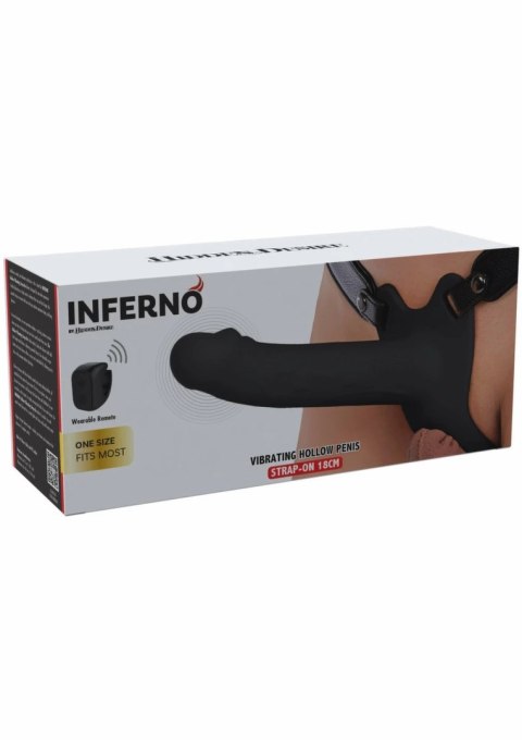 INFERNO Hollow Vibrating Strapon silikonowy 18 cm z pilotem