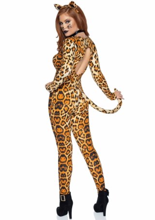 Leg Avenue Cougar Catsuit komplet 3-częściowy z opaską i kołnierzykiem
