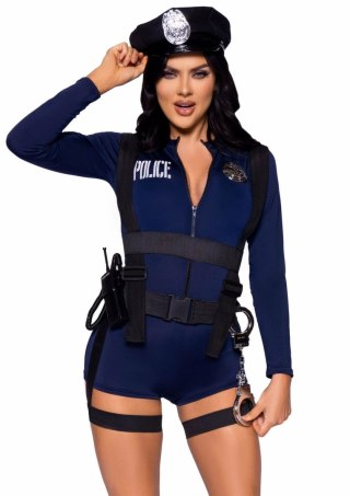 Leg Avenue Flirty Cop Romper kostium damski z akcesoriami granatowy S