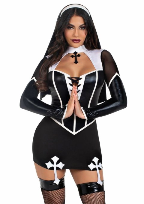 Leg Avenue Holy Hottie Dress kostium zakonnicy z detalami krzyża