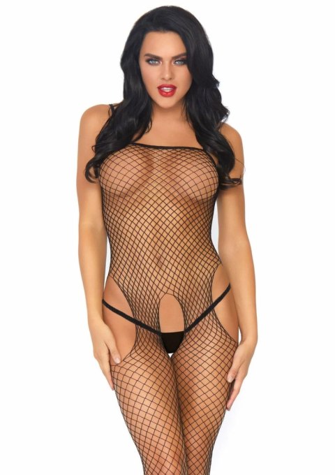 Leg Avenue Seamless Net Bodystocking z wycięciami, czarny, uniwersalny
