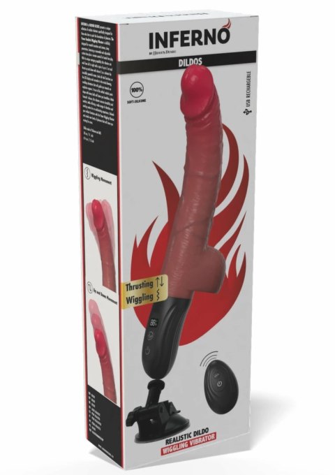 Realistic Thrusting and Wiggling Vibrator silikonowy z pilotem LED 8713221842466