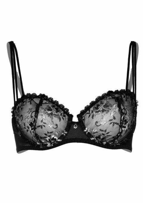 Very Sexy biustonosz koronkowy unlined z ozdobnymi paskami czarny