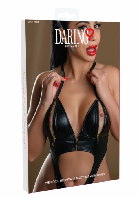Bodystocking Noir Handmade Wetlook Bodysuit With Zipper czarny S/M