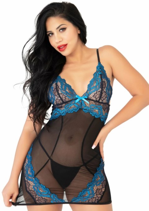 Daring Intimates Floral Lace Dress Royal Blue z Regulacją Rozmiaru