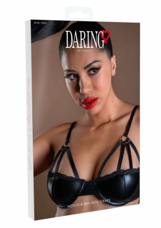 Daring Intimates Wetlook Bra With Straps czarny połysk, regulowane ramiączka