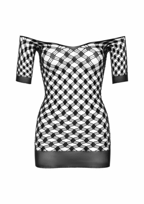 Deluxe Fence Net Minidress czarna sukienka siateczkowa z długim rękawem