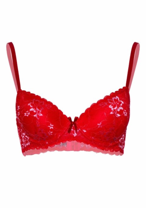 Demi bra z kwiatową koronką - elegancki biustonosz połusztywniany