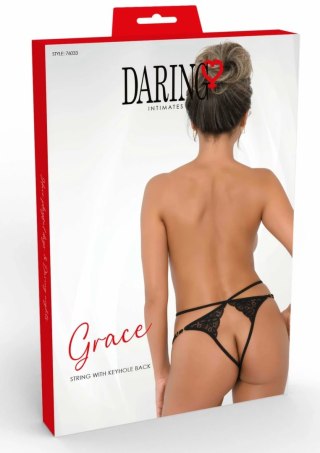 Grace String z koronką i ozdobnym wycięciem na plecach czarny