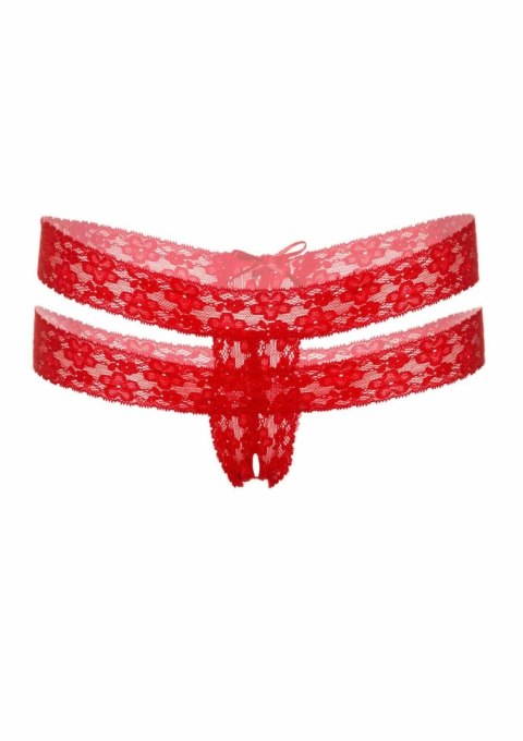 Lucy koronkowe stringi bezszwowe z otwartym krokiem S/M L/XL czarne
