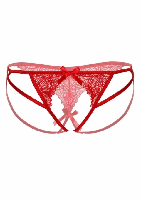 Naomi Strappy Tanga z Odsłoniętym Krokiem, czarne, S/M & L/XL