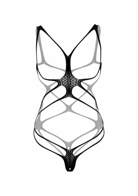 Strappy Open Cup Body siateczkowy z otwartą konstrukcją, czarny