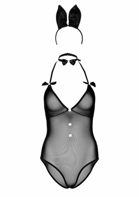 Tuxedo Bunny Roleplay Set - zestaw z uszami i kołnierzykiem, czarny