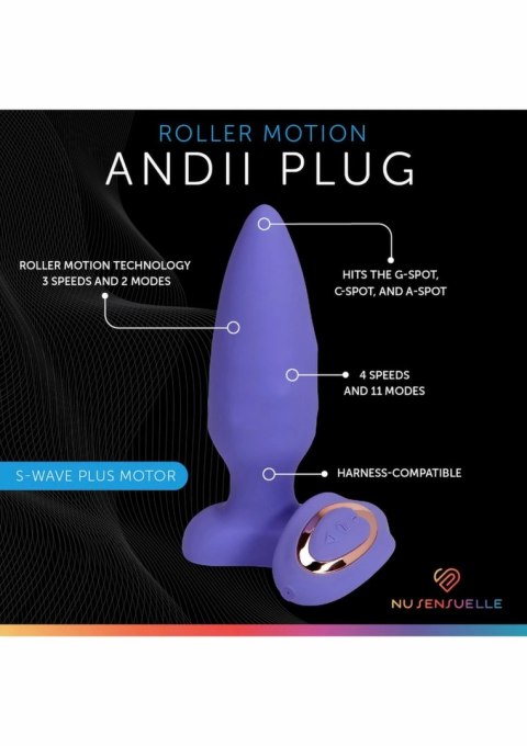 Andii Roller Motion Plug - model z funkcją ruchu rolek i pilotem, czarny