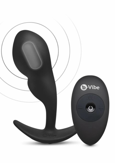 B-Vibe P-Spot SnugPlug Medium silikonowy z pilotem i wibracjami