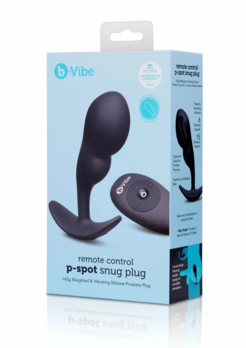 B-Vibe P-Spot SnugPlug Medium silikonowy z pilotem i wibracjami