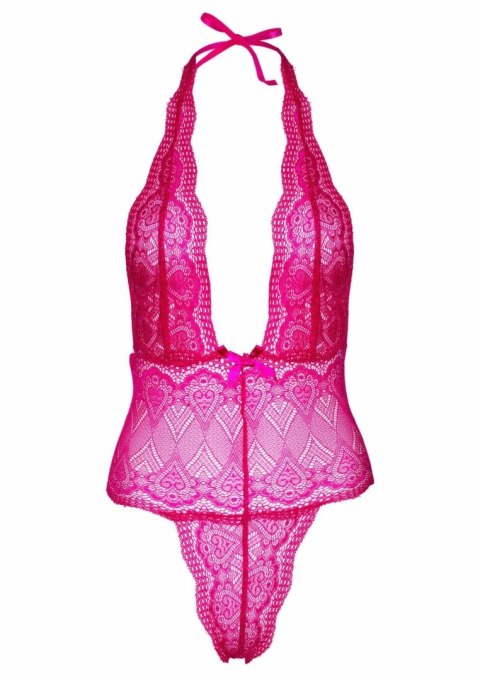 Leg Avenue Heart Lace Teddy koronkowe body z motywem serca czarne
