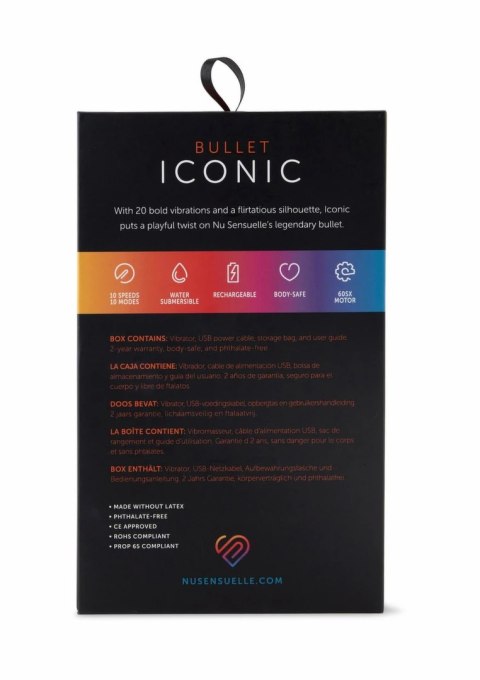 Nu Sensuelle Iconic Bullet - kompaktowy model z 20 trybami pracy, czarny