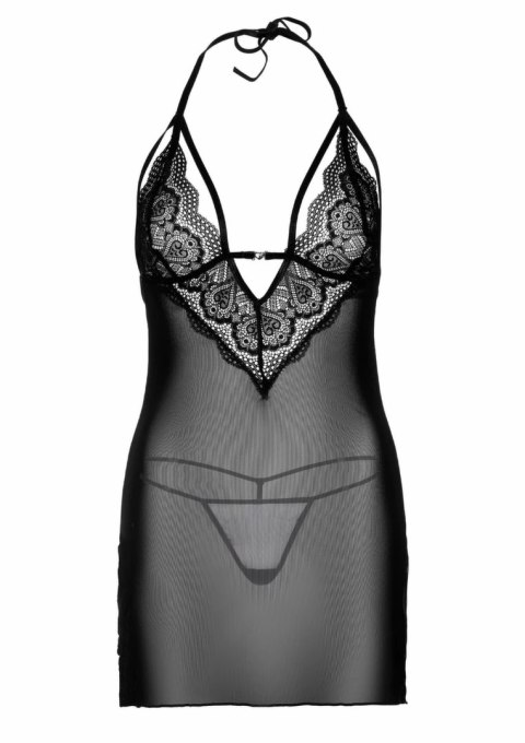 Strappy Lace Babydoll & String komplet koronkowy z serduszkami S/M