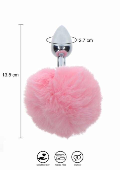 TABOOM Bunnytail Plug aluminiowy z rożowym puszystym ogonkiem