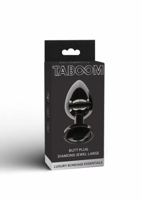 TABOOM Butt Plug With Diamond Jewel L czarny kryształ aluminium