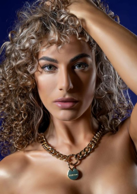 TABOOM Dona Statement Collar rożowo-złoty metalowy naszyjnik