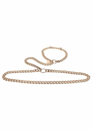 TABOOM Dona Statement Harness rożowo-złoty metalowy pas ozdobny
