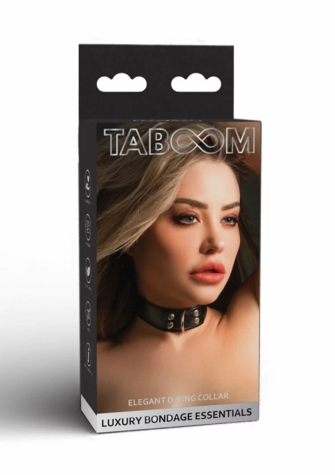 TABOOM Elegant D-Ring Collar regulowany, welurowa wyściołka, czarny