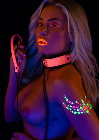 TABOOM Glow in the Dark Collar & Chain Leash - świecący komplet obroża i smycz