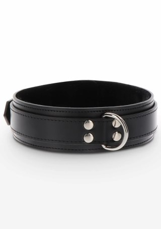TABOOM Heavy D-Ring Collar regulowany kołnierz z ekoskory czarny