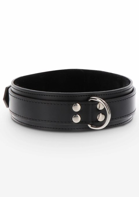 TABOOM Heavy D-Ring Collar regulowany kołnierz z ekoskory czarny