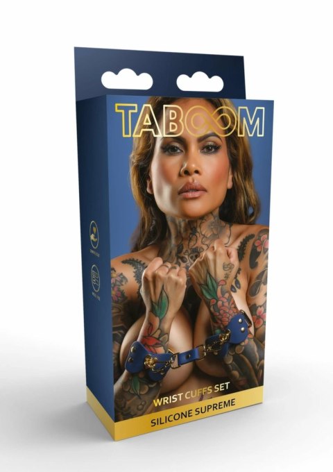 TABOOM Silicone Wrist Cuff Set silikonowe kajdanki z regulacją czarne