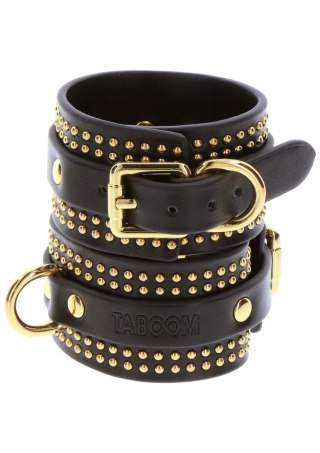 TABOOM Studded Ankle Cuffs Set czarne złote regulowane mankiety