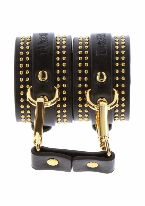 TABOOM Studded Ankle Cuffs Set czarne złote regulowane mankiety