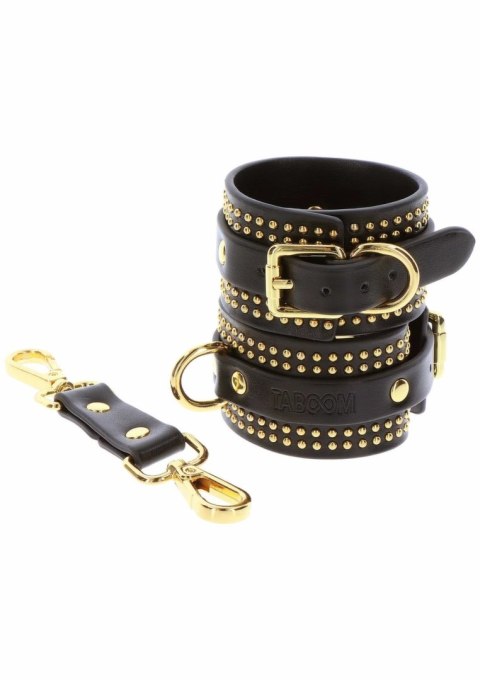TABOOM Studded Ankle Cuffs Set czarne złote regulowane mankiety