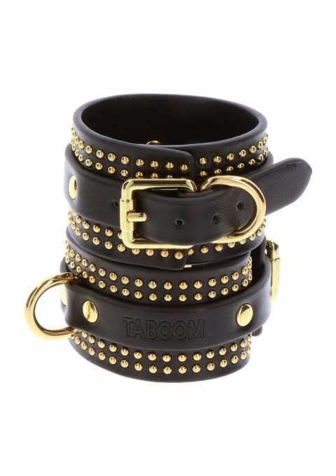 TABOOM Studded Wrist Cuffs Set czarne mankiety z ćwiekami regulowane