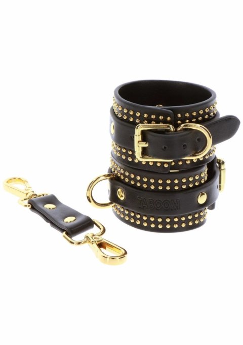 TABOOM Studded Wrist Cuffs Set czarne mankiety z ćwiekami regulowane